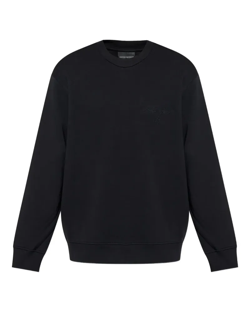 Emporio Armani Sweatshirt mit Logo-Stickerei - Schwarz Schwarz