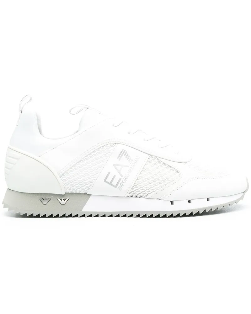 EA7 Sneakers mit Logo-Streifen - Weiß Weiß