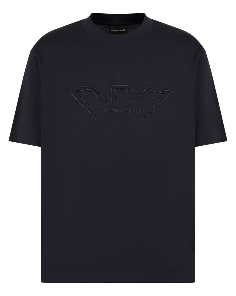 Emporio Armani T-Shirt mit vorstehendem Logo Blau