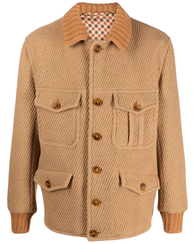 Etro Hemdjacke mit gestricktem Besatz - Nude Nude