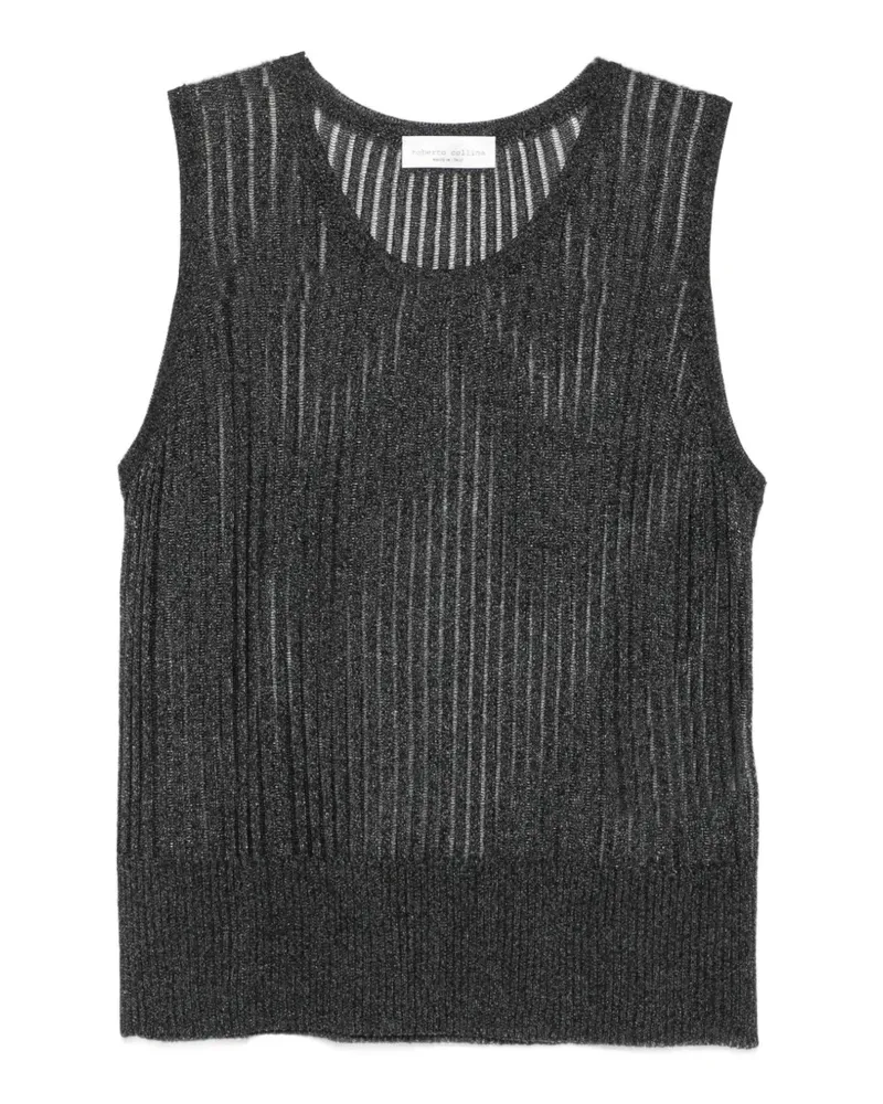 Roberto Collina metallic ribbed-knit top - Schwarz Schwarz