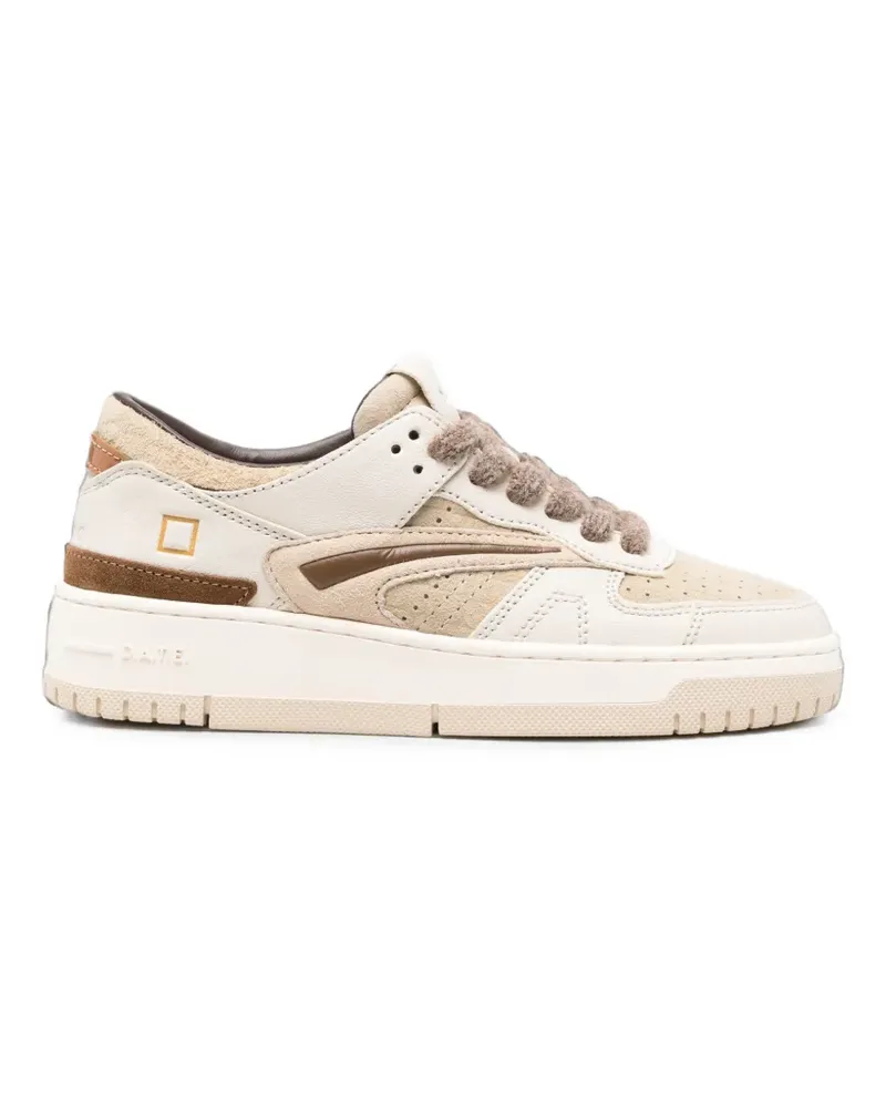 D.A.T.E. leather panelled sneakers - Nude Nude