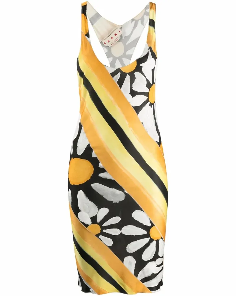 Marni Kleid mit Print-Mix - Schwarz Schwarz