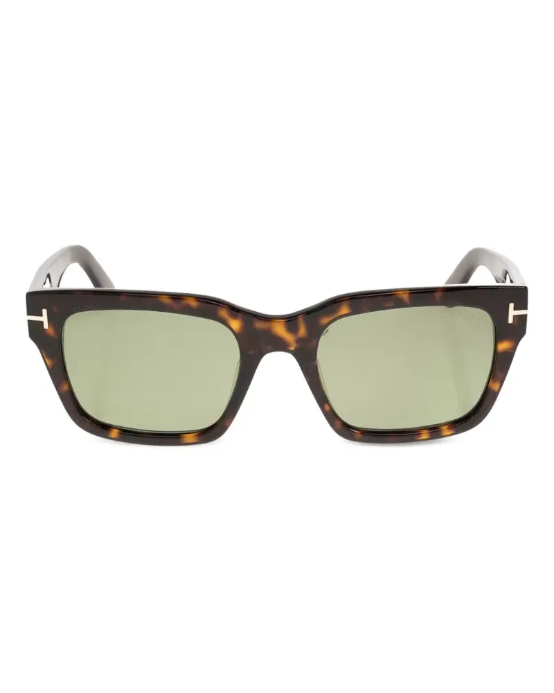 Tom Ford tortoiseshell-effect rectangle-frame sunglasses - Braun Braun