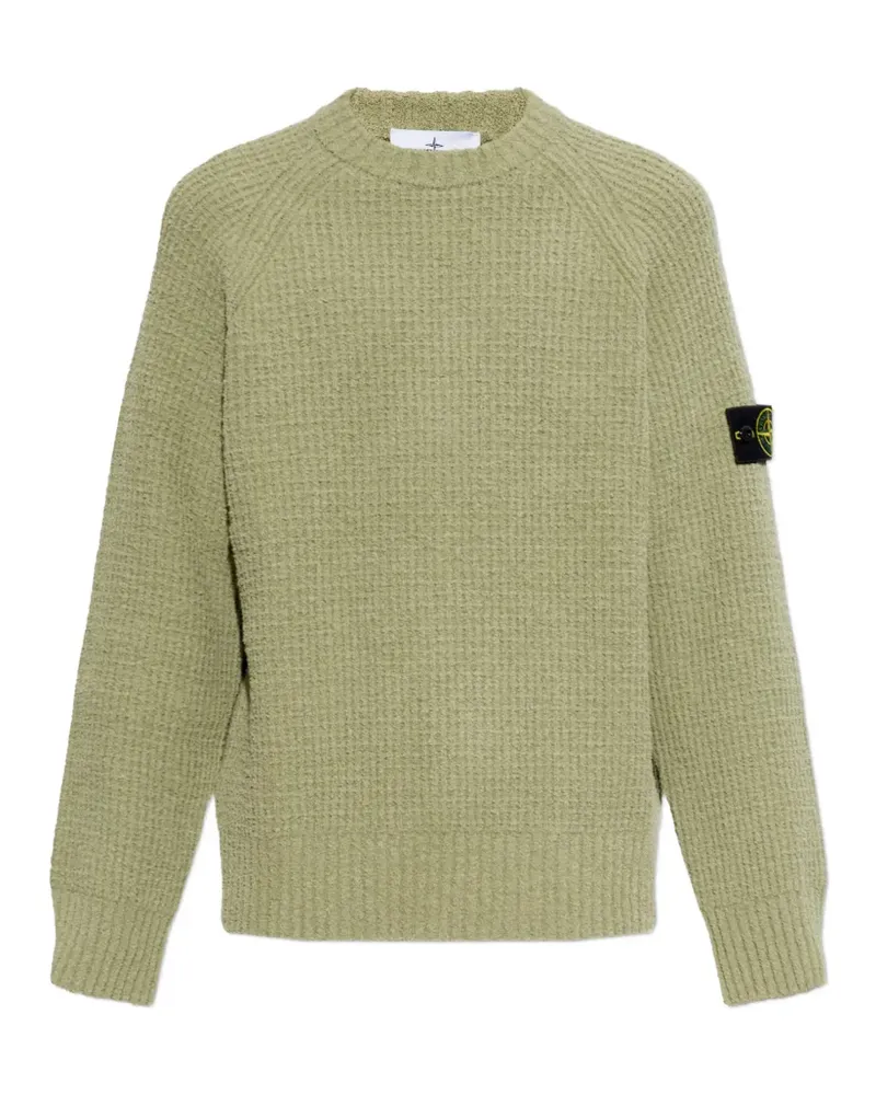 Stone Island logo-patch waffle-knit sweater - Grün Grün