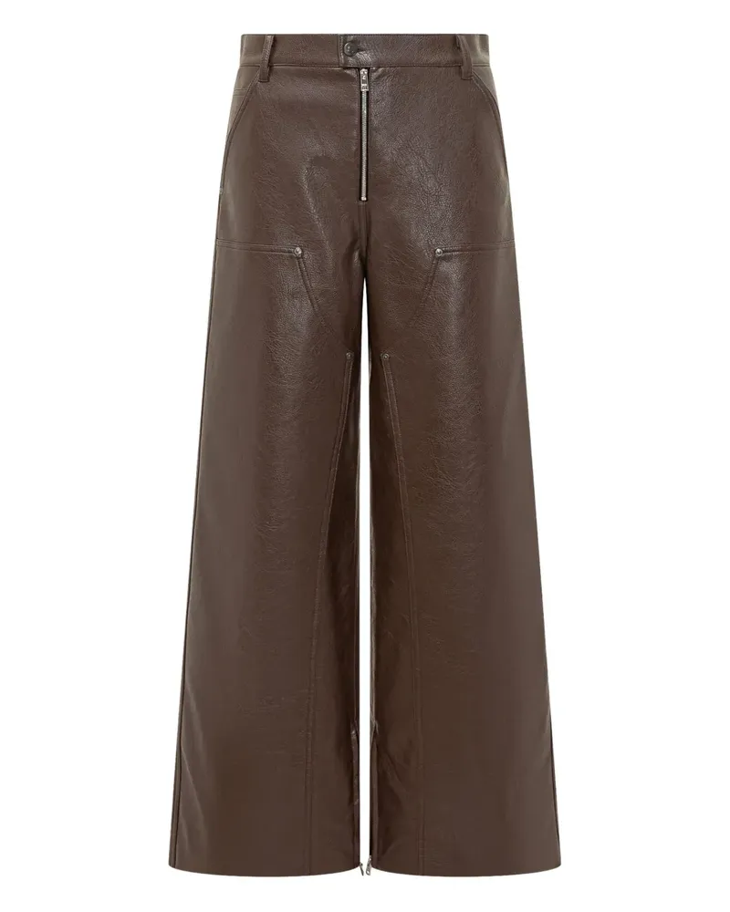MSGM leather trousers - Braun Braun