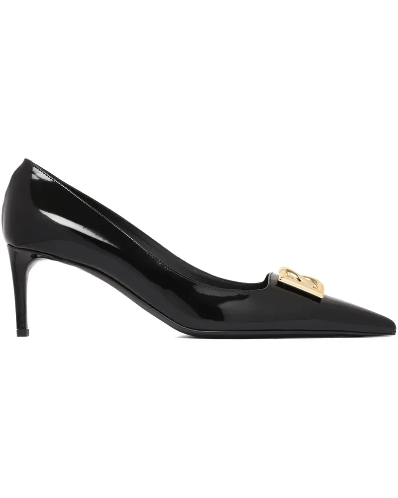 Dolce & Gabbana Pumps mit Logo-Schild 90mm - Schwarz Schwarz