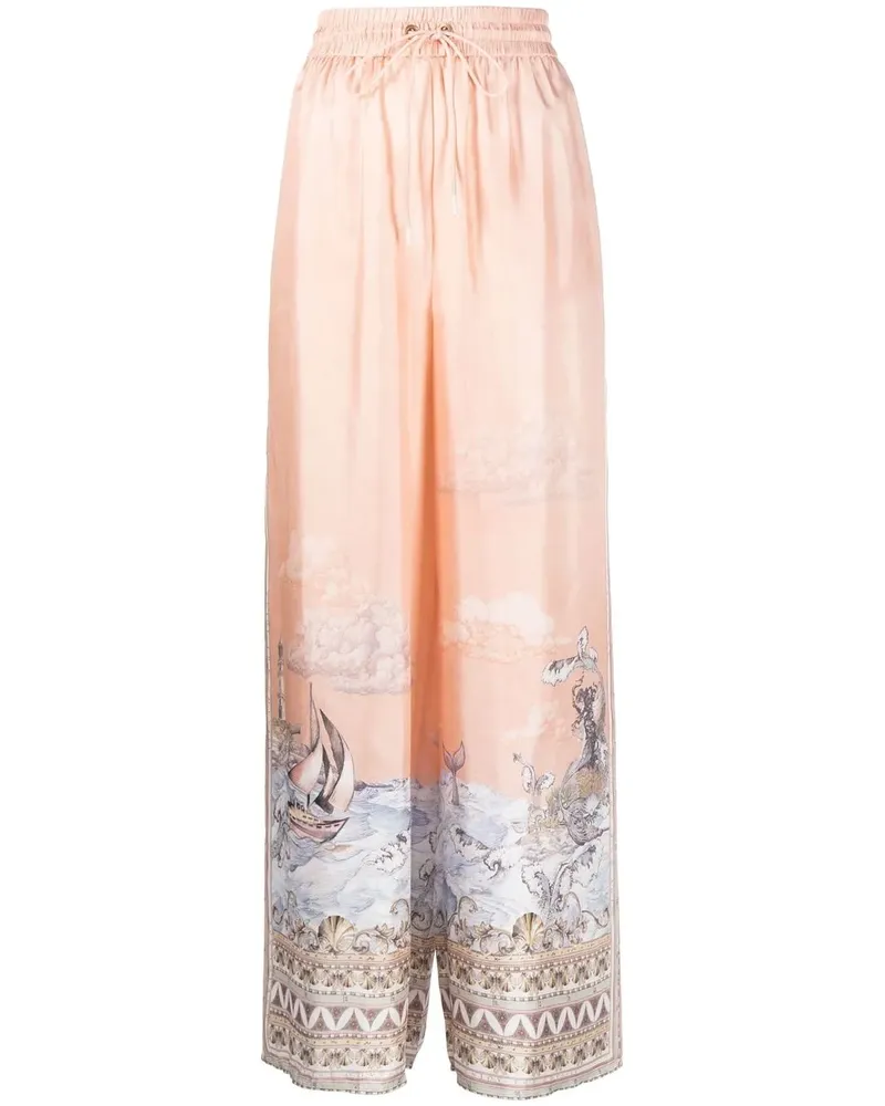 Zimmermann High Tide Seidenhose - Rosa Rosa