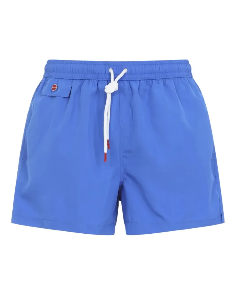 Kiton logo-embroidered swim shorts - Blau Blau