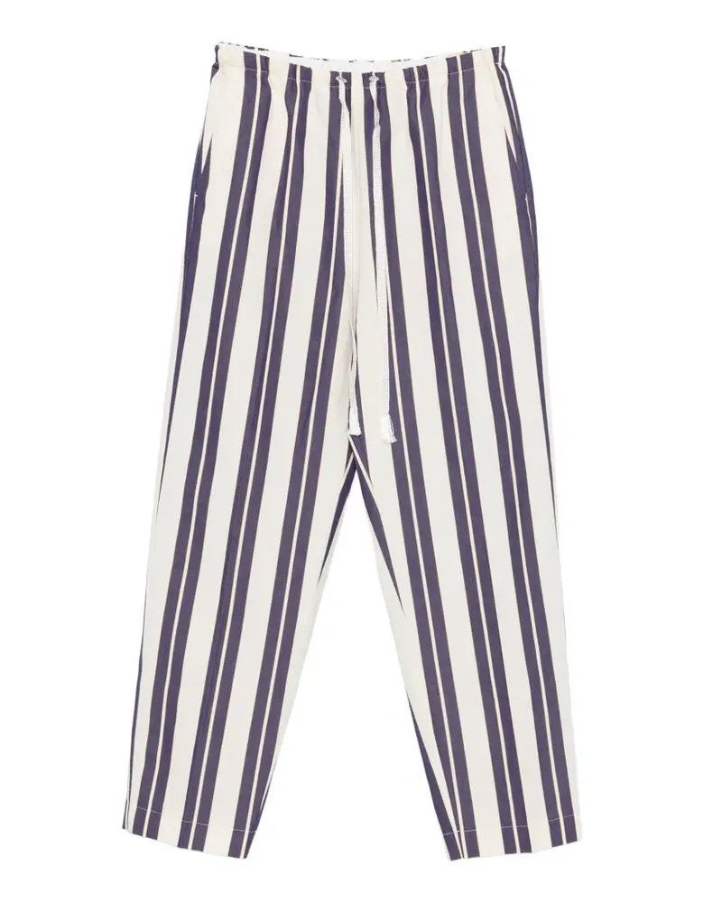 forte_forte Gestreifte Hose - Nude Nude