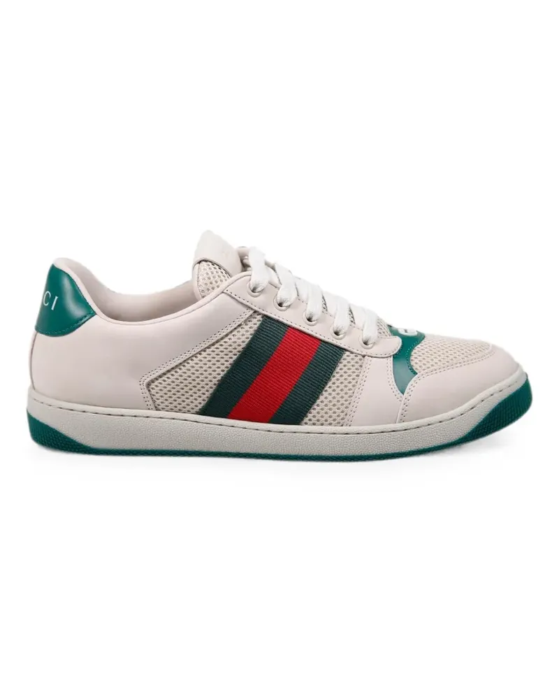 Gucci Screener Web-stripe panelled sneakers - Weiß Weiß