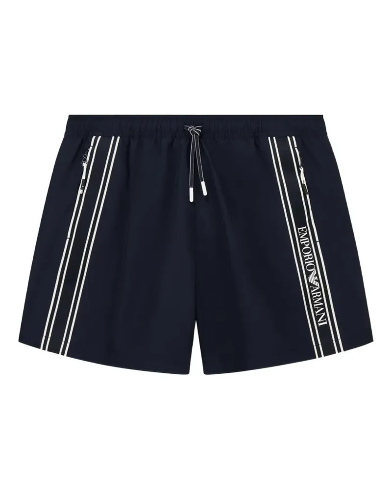 Emporio Armani side-stripe swim shorts - Blau Blau