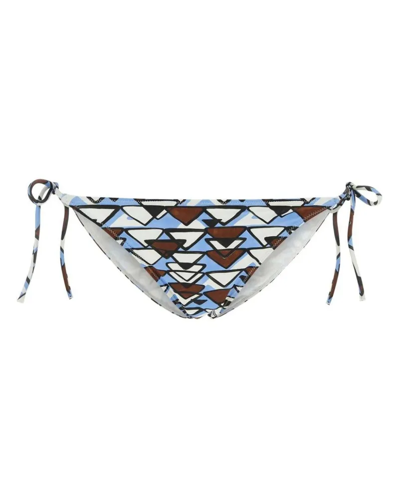 Prada Bikinihöschen mit geometrischem Print Braun