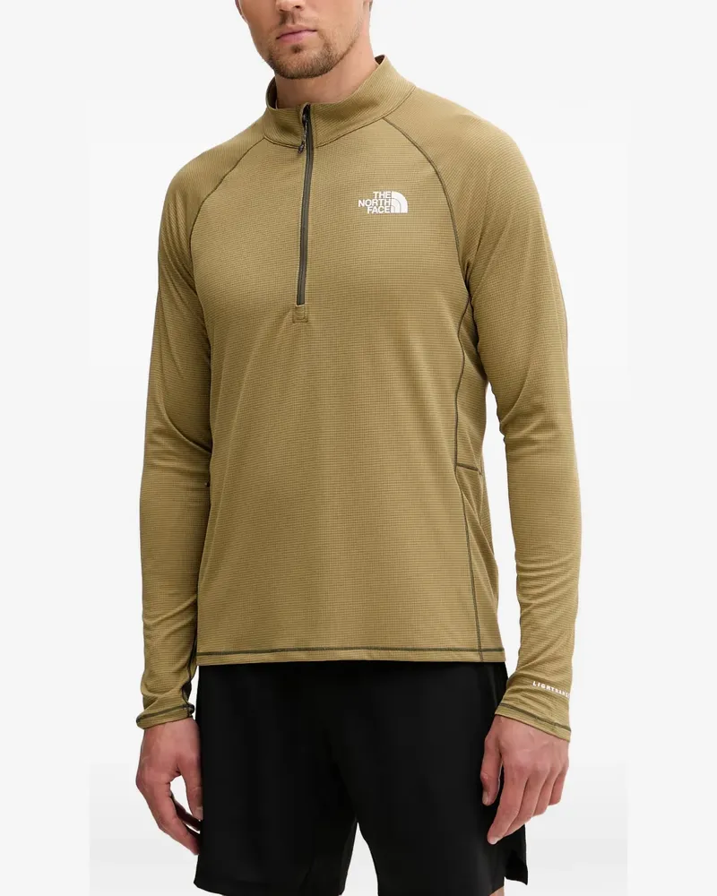 The North Face logo-print quarter-zip T-shirt - Grün Grün