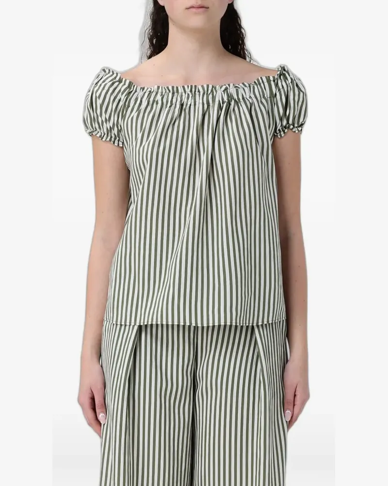 Hanita striped off-shoulder top - Grün Grün