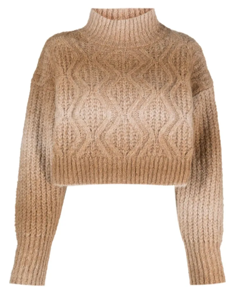 Roberto Collina Cropped-Pullover mit Zopfmuster Nude