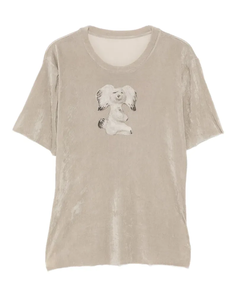 JNBY Beflocktes T-Shirt mit grafischem Print - Nude Nude