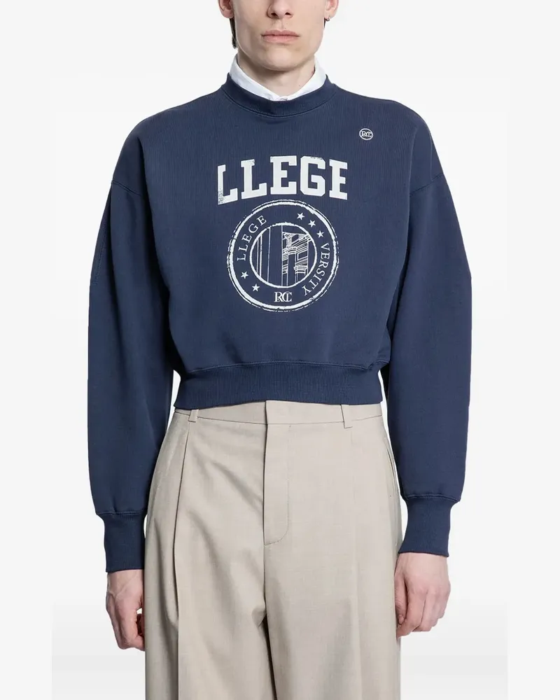 RECTO Cropped-Sweatshirt mit Logo - Blau Blau
