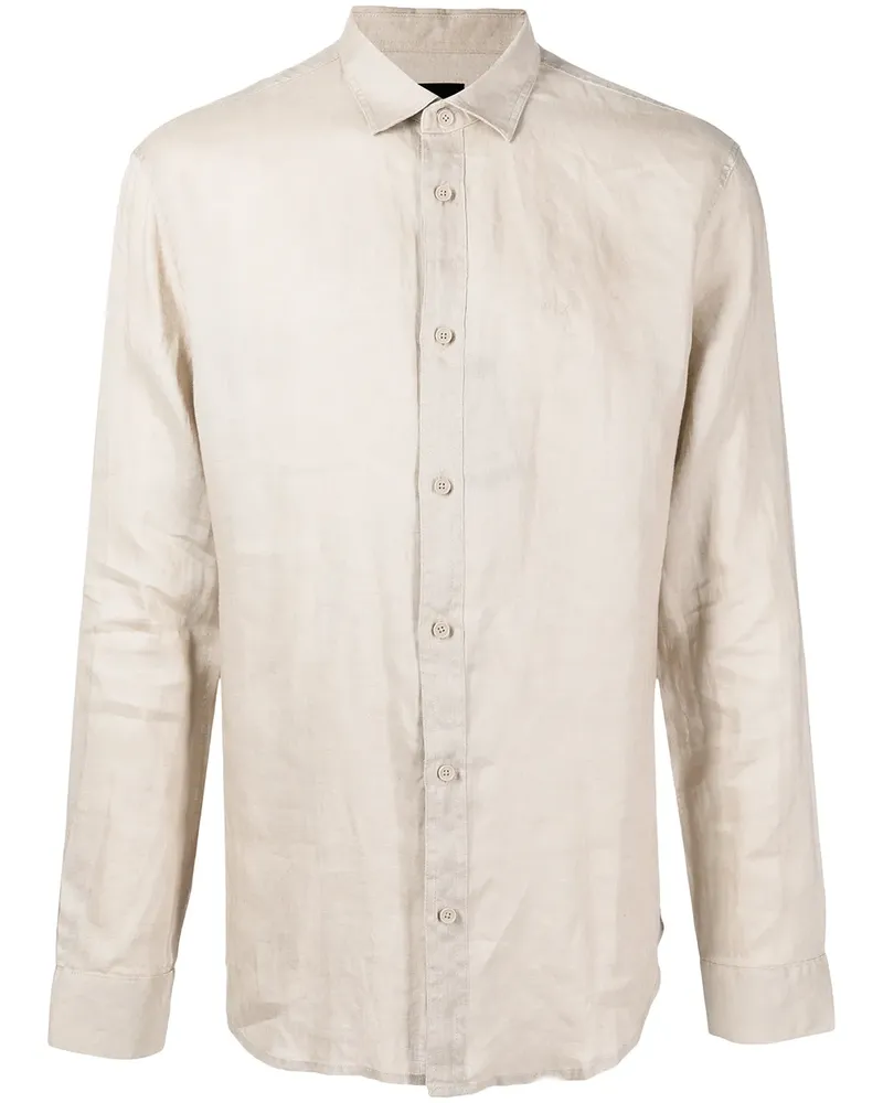 Armani Exchange Hemd aus Leinen - Grau Grau