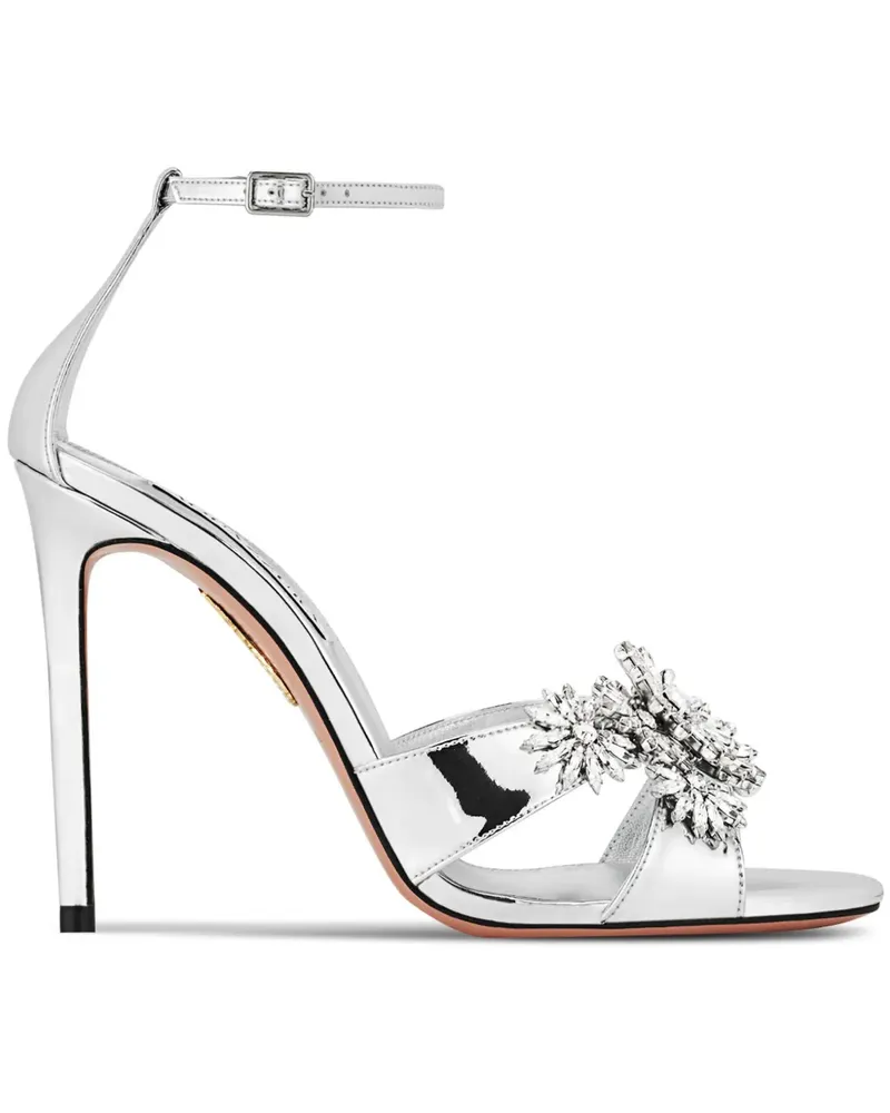 Aquazzura Sandalen mit Kristallen 105mm - Silber Silber
