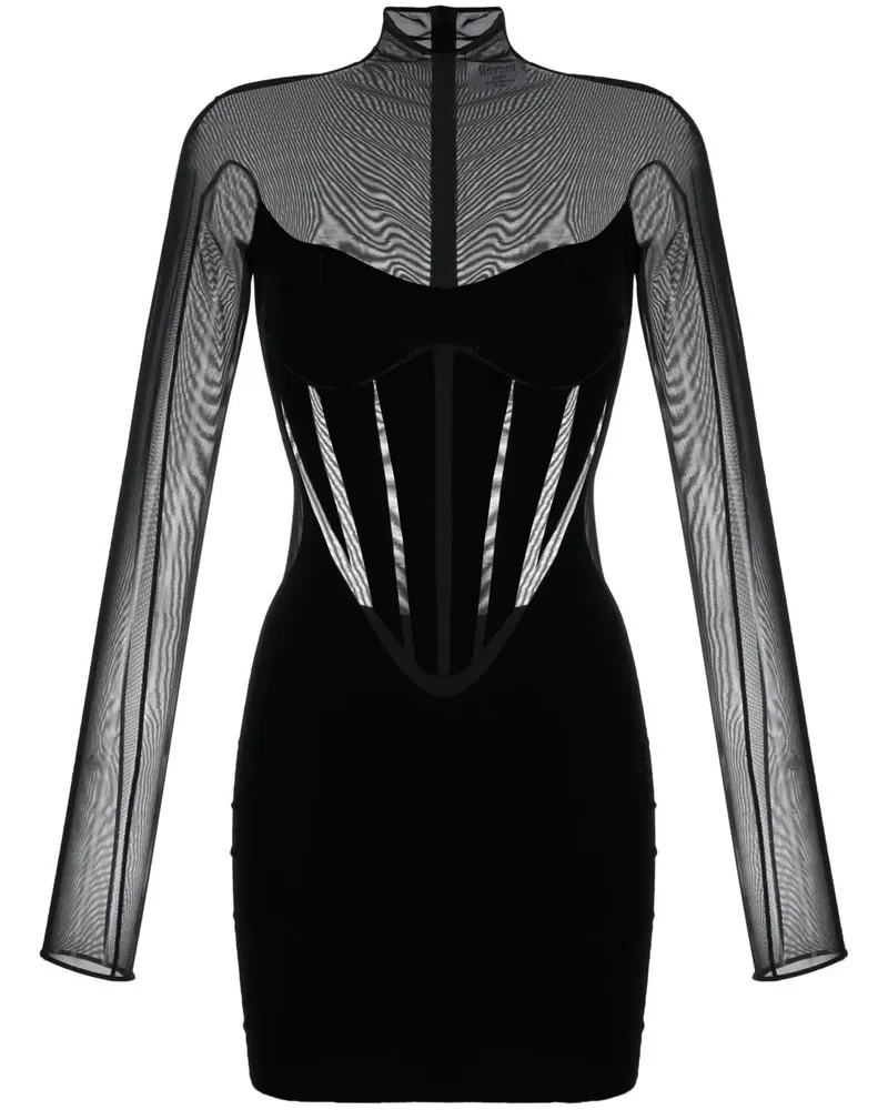 Wolford x  Minikleid mit transparenten Einsätzen - Schwarz Schwarz