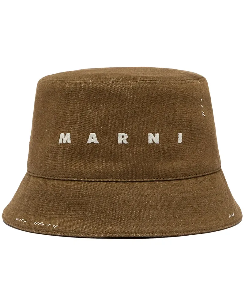 Marni Fischerhut mit Logo-Stickerei - Braun Braun