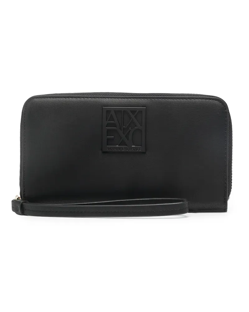 Armani Exchange Portemonnaie mit Logo-Schild - Schwarz Schwarz