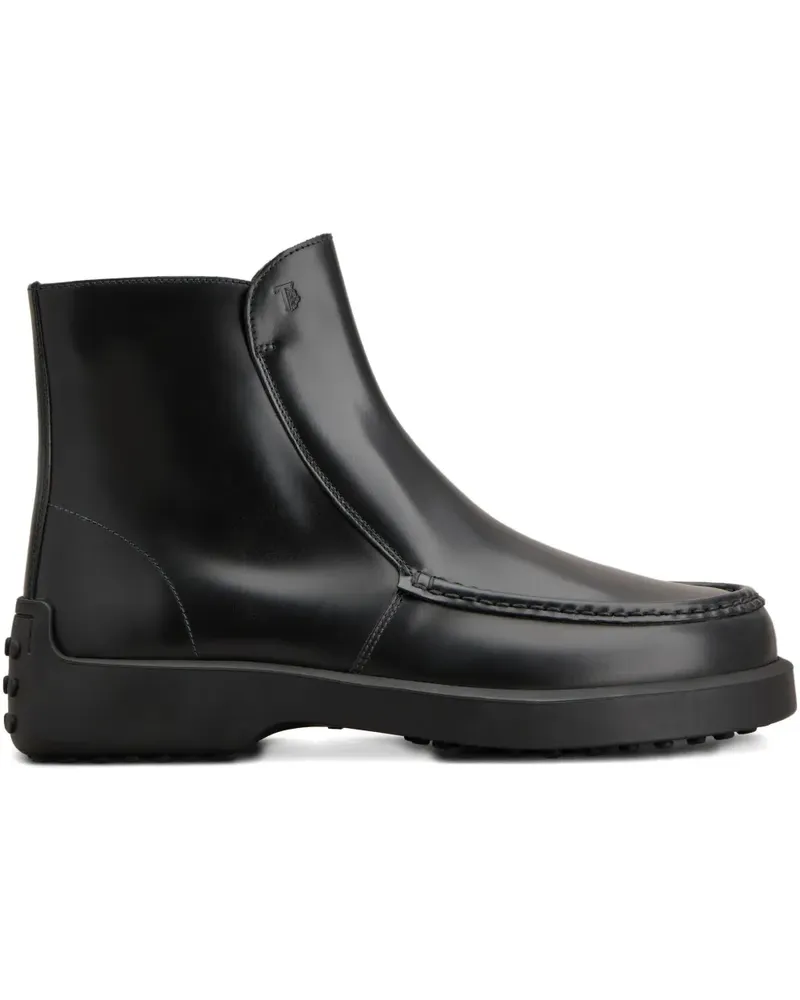TOD'S Stiefel aus Leder - Schwarz Schwarz