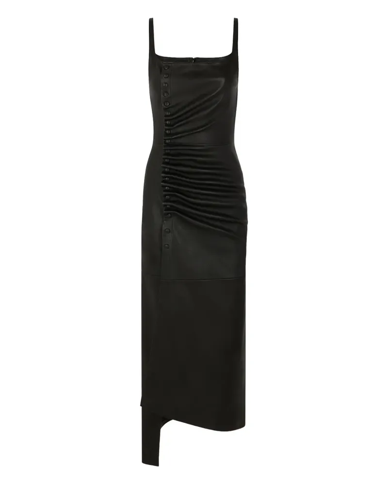 Paco Rabanne Midikleid mit Raffungen - Schwarz Schwarz