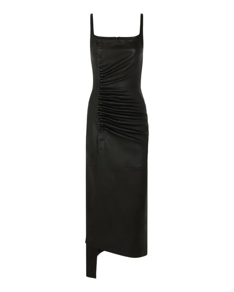 Paco Rabanne Midikleid mit Raffungen - Schwarz Schwarz