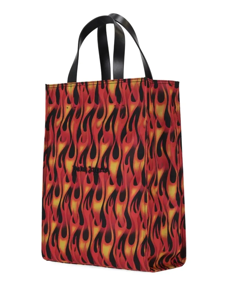 Palm Angels Tote Bag mit Flammen-Print - Rot Rot