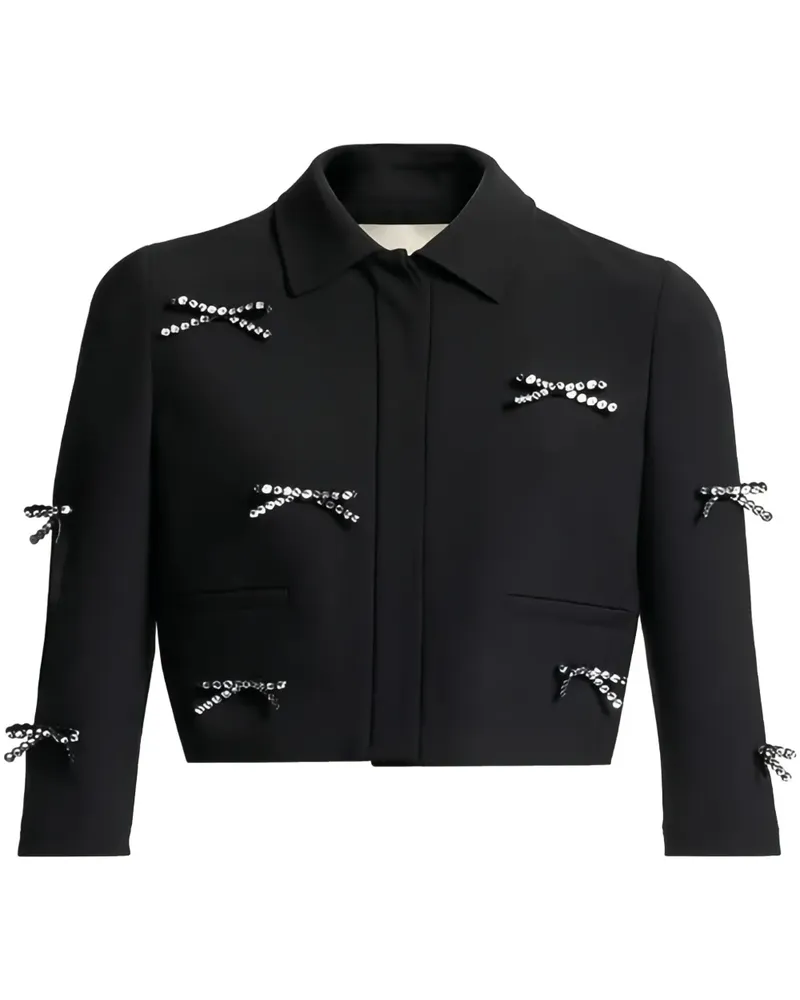 Elie Saab Cropped-Jacke mit Schleife - Schwarz Schwarz