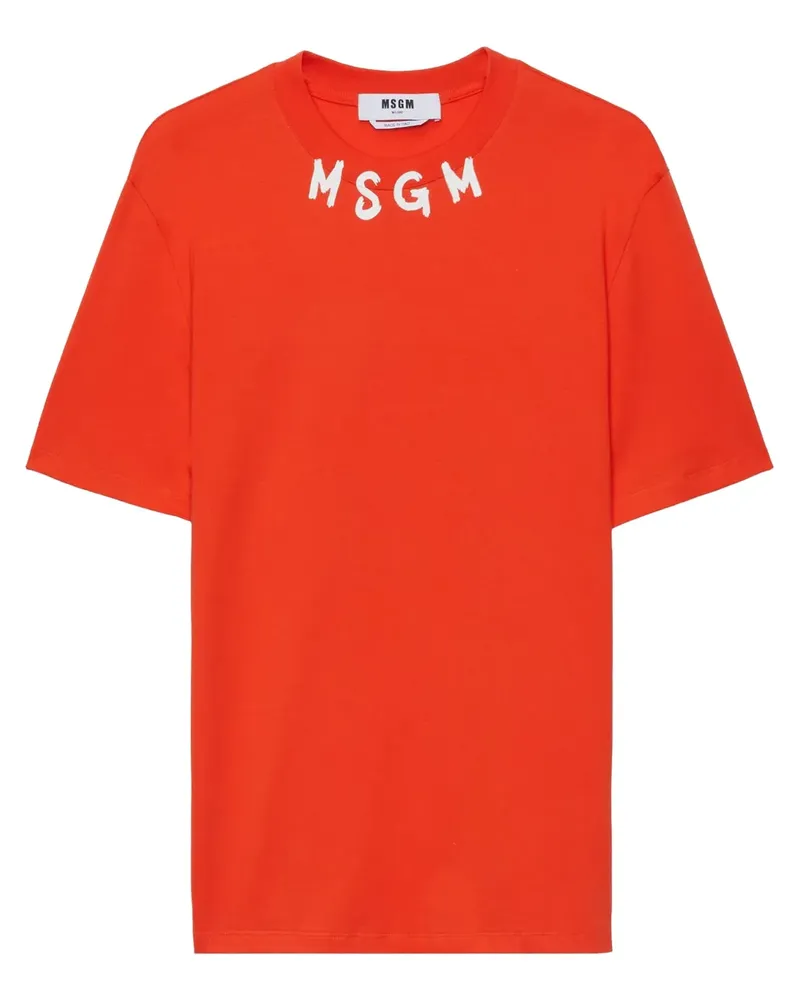 MSGM T-Shirt mit Logo-Print - Rot Rot