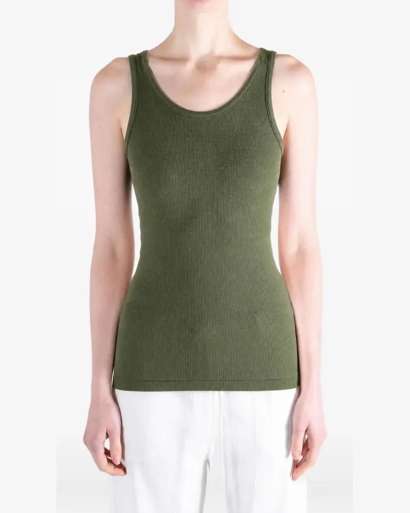AURALEE Geripptes Stricktop - Grün Grün