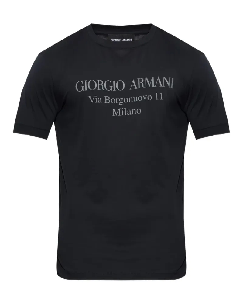 Giorgio Armani logo-print T-shirt - Blau Blau