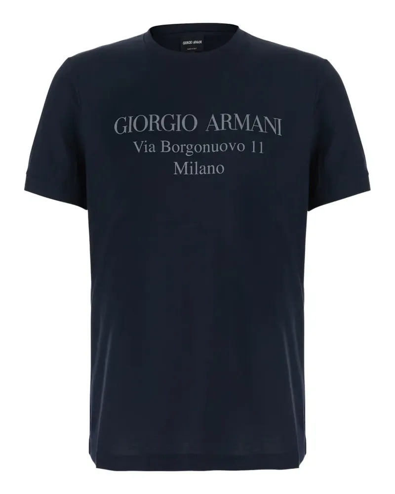 Giorgio Armani T-Shirt mit Logo-Print - Blau Blau