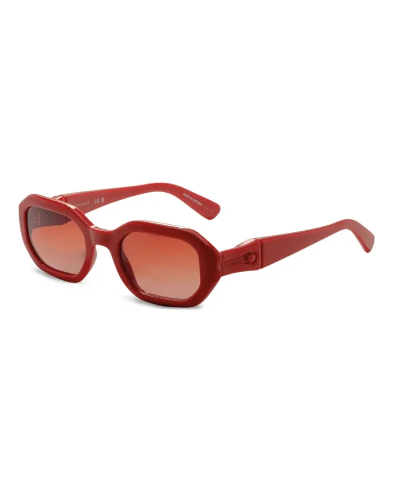 Longchamp Sonnenbrille mit geometrischem Gestell - Rot Rot