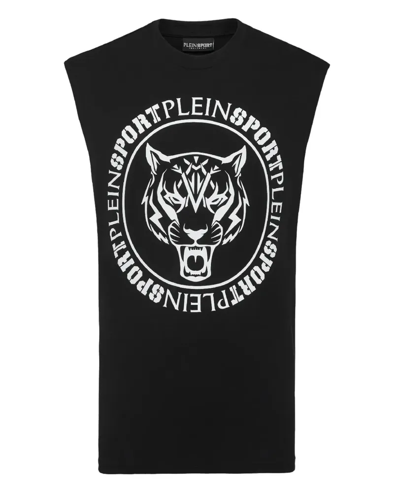 Philipp Plein Carbon-T-Shirt mit grafischem Tiger - "0201 black / white "0201