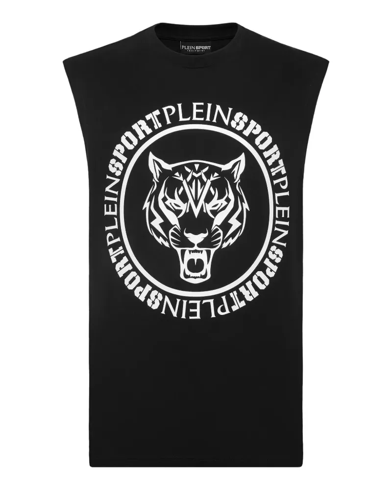 Philipp Plein Carbon-T-Shirt mit grafischem Tiger - Schwarz Schwarz