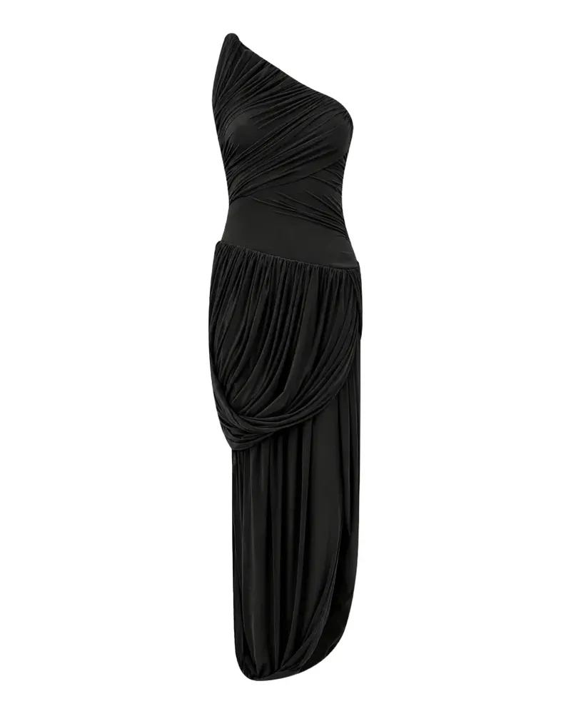 Maygel Coronel ruched one-shoulder dress - Schwarz Schwarz