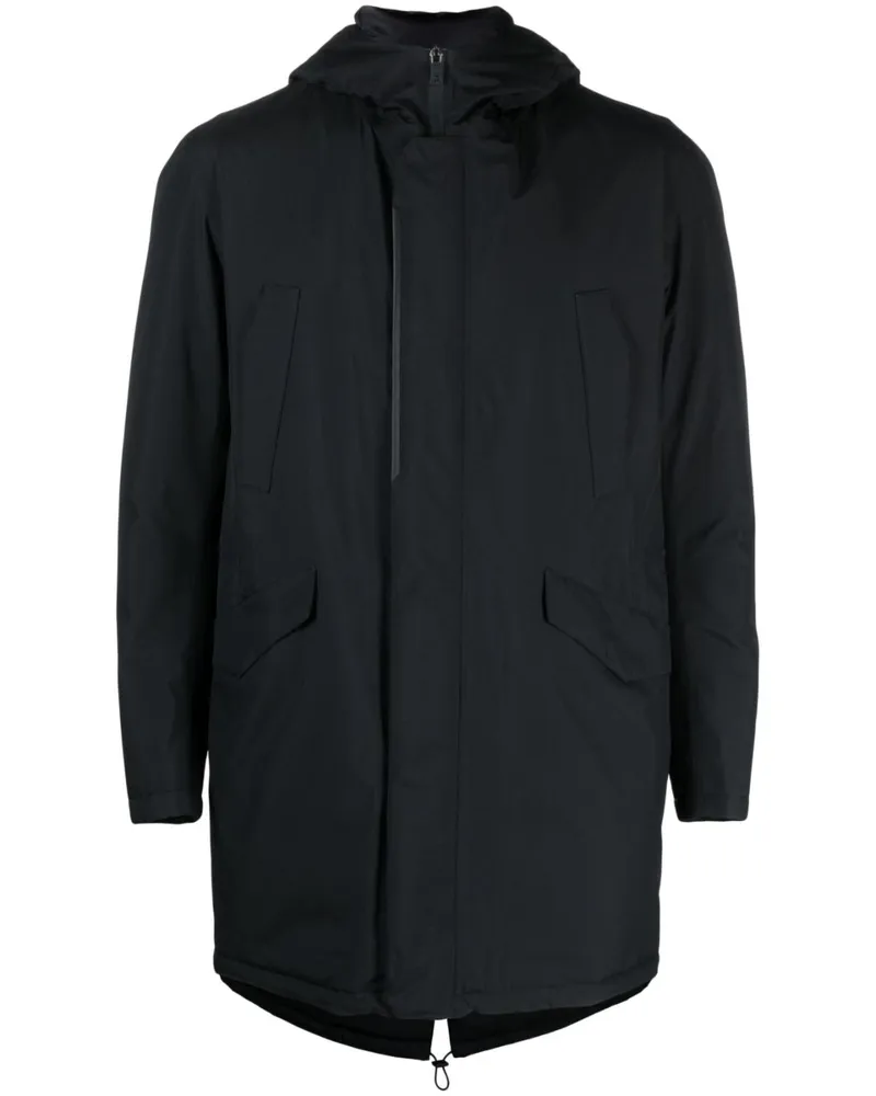 Herno Kapuzenparka mit Reißverschluss - Schwarz Schwarz