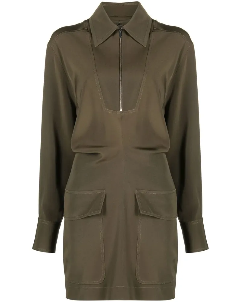 Victoria Beckham Minikleid mit Klappentaschen - Grün Grün