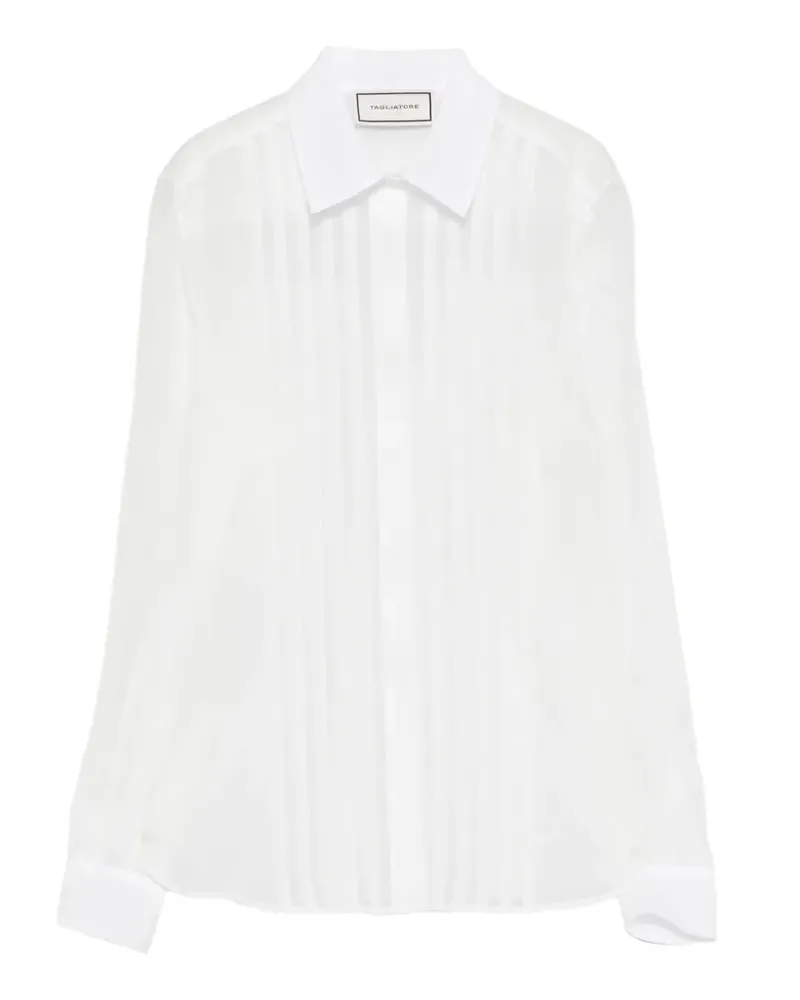 Tagliatore Hemd mit Falten - Weiß Weiß