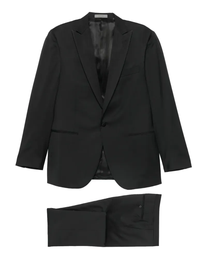 Corneliani peak-lapel virgin-wool suit - Schwarz Schwarz