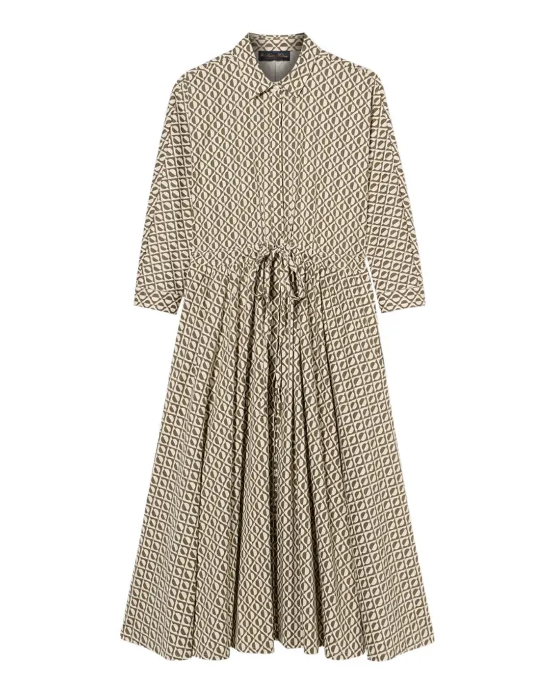 Brooks Brothers printed drawstring midi dress - Nude Nude