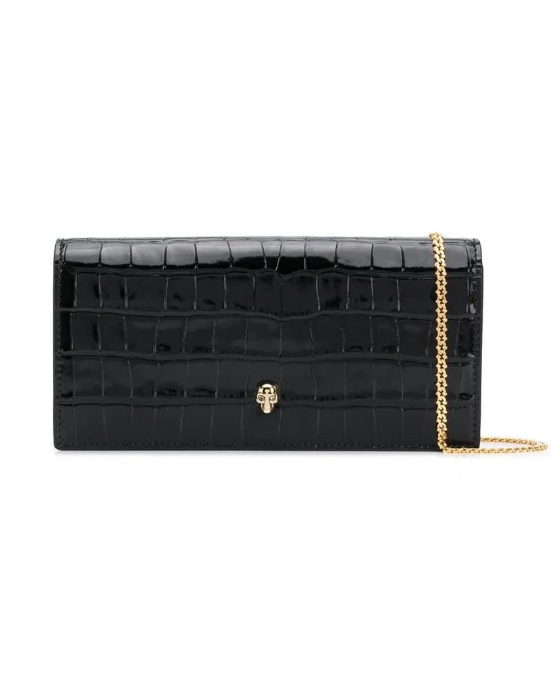 Alexander McQueen Clutch in Knitteroptik Schwarz