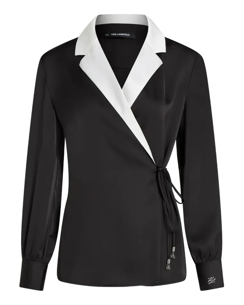 Karl Lagerfeld Bluse aus Satin - Schwarz Schwarz