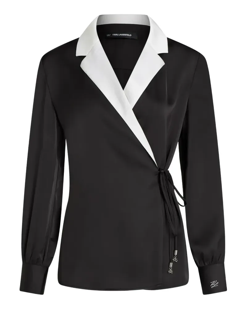Karl Lagerfeld Bluse aus Satin - Schwarz Schwarz