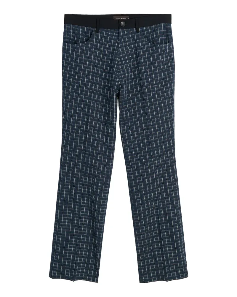 Wales Bonner London check-pattern trousers - Blau Blau