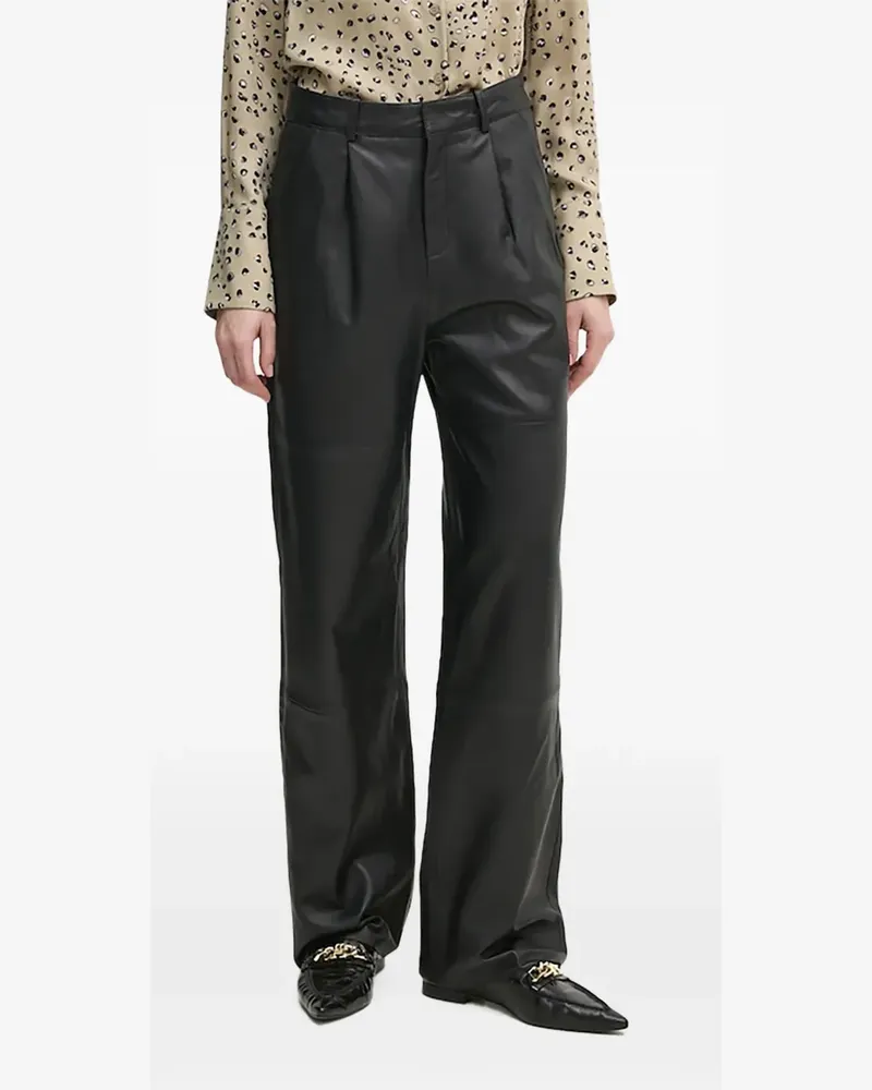 JOOP! Lederhose mit Bundfalten - Schwarz Schwarz